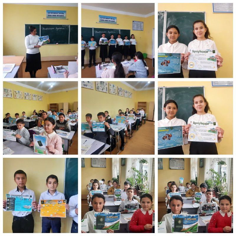 Xonqa tumani 28- son maktabning 6- b sinfida "Konstitutsiyani órganamiz" mavzusida bólib ótgan  ochiq dars jarayonida lavhalar Fan óqituvchisi: N.Samandarova